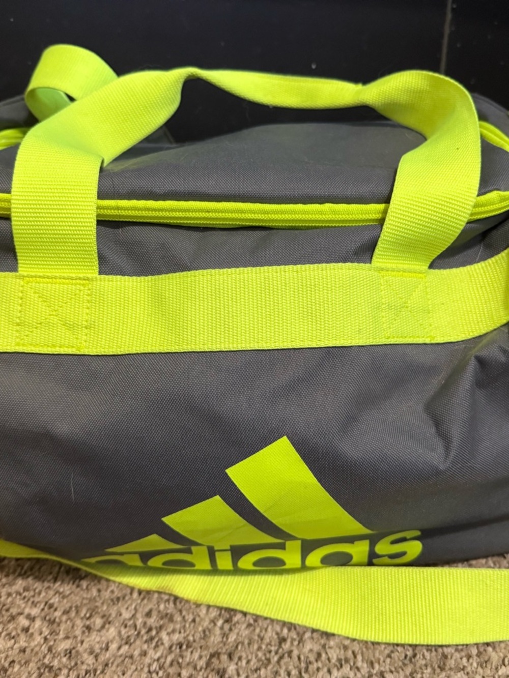 adidas Gray and Neon Yellow Men’s Duffel Bag